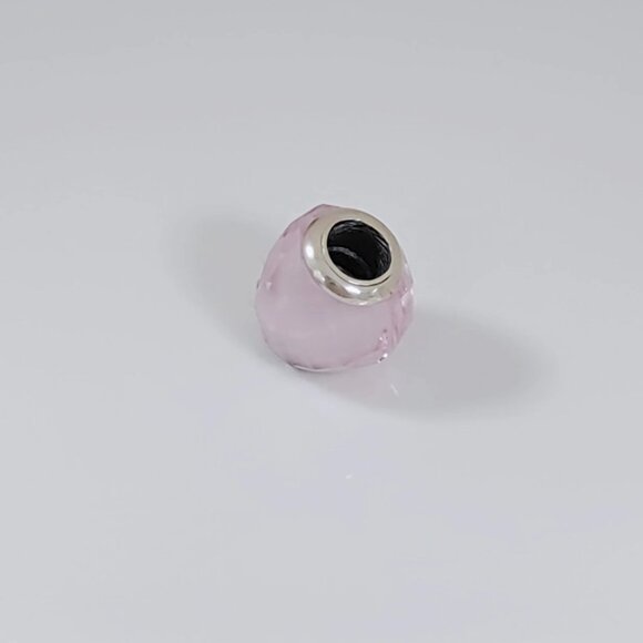 Pandora Shape of Love Charm, Pink Cubic Zirconia Faceted Murano Glass Charm S925 - Picture 4 of 5